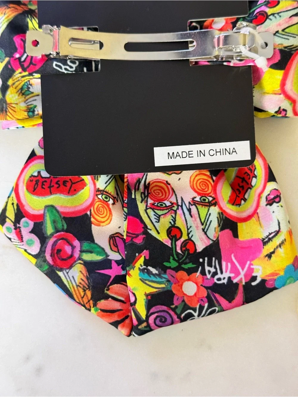 Betsey Johnson LIMITED EDITION Art Print Hair Bow NEW